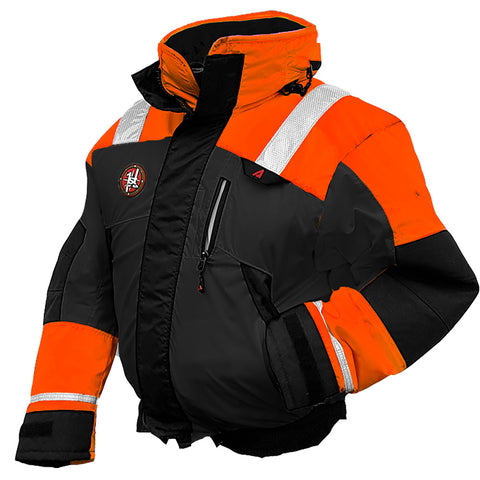 First Watch AB-1100 Flotation Bomber Jacket - Hi-Vis Orange/Black - Small [AB-1100-OB-S]